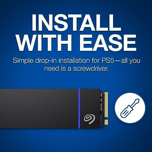 Seagate Game Drive PS5 NVMe SSD for PS5 2TB Internal Solid State Drive - PCIe Gen4 NVMe 1.4, Officially Licensed, Up to 7300MB/s with Heatsink (ZP2000GP3A1001)