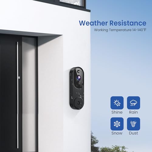 CutePanda 1080P Wireless Doorbell Video Camera, AI Human Detection, Chime Ringer Included, 2.4G WiFi, Night Vision, Instant Alerts, 2-Way Audio, Cloud Storage, Indoor Outdoor Surveillance