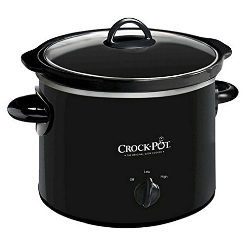 Crock-Pot Small 2 Quart Round Manual Slow Cooker, Black (SCR200-B)