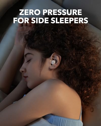 Soundcore Sleep A20 by Anker Sleep Earbuds, Noise Blocking Sleep Headphones, Small Design for Side Sleepers, 80H Playtime, Stream Content via Bluetooth 5.3, Sleep Monitor, Personal Alarm