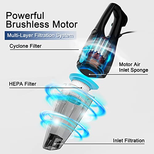 TC-JUNESUN 400W Corded Stick Vacuum Cleaner with Handheld, HEPA Filter, Portable for Hard Floors, Curtains, Sofa, Pet Hair