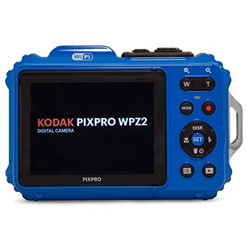 KODAK PIXPRO WPZ2 Rugged Waterproof Shockproof Dustproof WiFi Digital Camera 16MP 4X Optical Zoom 1080P Full HD Video Vlogging Camera 2.7" LCD (Blue)