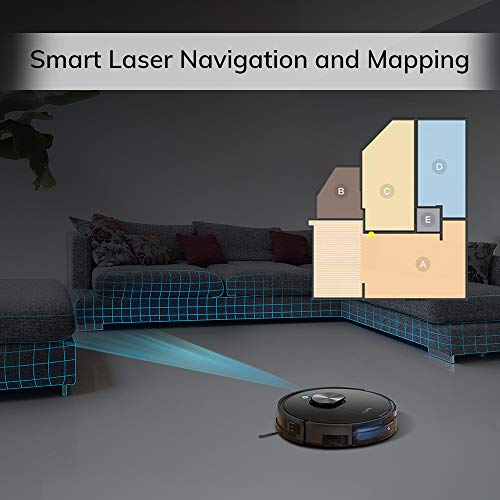 ILIFE A10s Lidar Robot Vacuum, Smart Laser Navigation and Mapping, 2000Pa Strong Suction, Wi-Fi Connected, Multiple-Floor Mapping, 2-in-1 Roller Brush For Hard Floor