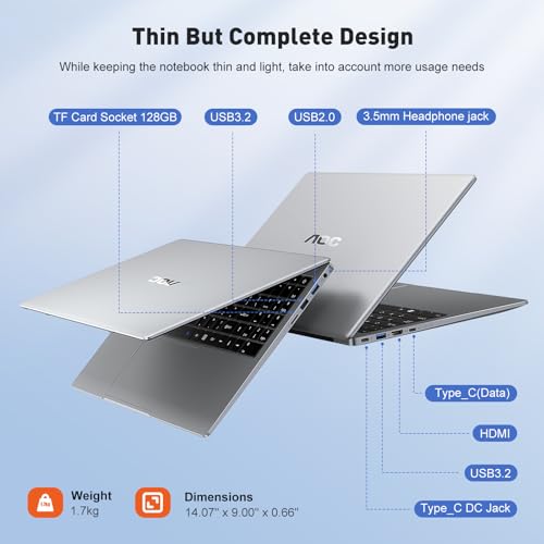 AOC Laptop Computer 16GB RAM 512GB SSD Gaming Laptops 15.6 Inch FHD Screen Premium Laptop (Up to 3.6GHz) Windows 11 Laptop Computer, Light&Thin, Metal Shell, Webcam, Type-C, USB3.2