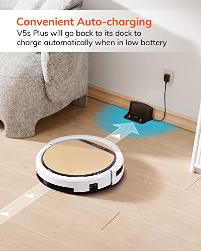 ILIFE V5s Pro Robot Vacuum and Mop Combo, Slim, Automatic Self-Charging Robot Vacuum Cleaner, Daily Schedule, Ideal for Pet Hair, Hard Floor and Low Pile Carpet