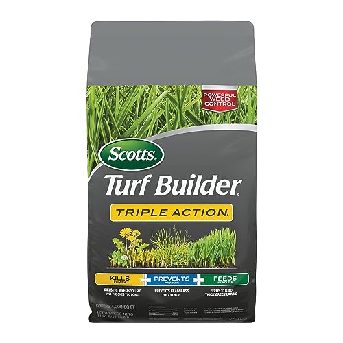 Scotts Turf Builder Southern 3 in 1 Triple Action Weed Destroyer, Lawn Fertilizer, and Feeder Granules for 4,000 Square Feet Landscapes (2 Pack)