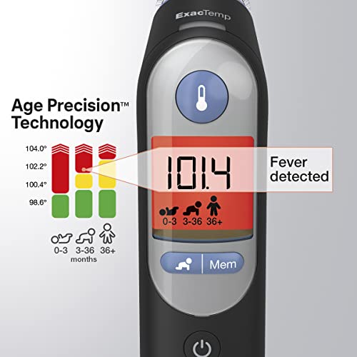 Braun ThermoScan 7 – Digital Ear Thermometer for Kids, Babies, Toddlers and Adults – Fast, Gentle, and Accurate Results in 2 Seconds - Black, IRT6520