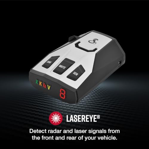 Cobra RAD 350 Laser Radar Detector - Long Range, False Alert Filter, OLED Display, Black