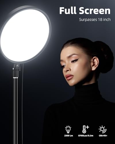 Large Ring Light Kit, Weilisi 6500K Professional Full-Screen Big Ring Light with Stand and Phone Holder, 64" Tall Ring Light with Remote for Studio Video Photography, TikTok, YouTube, Live Stream