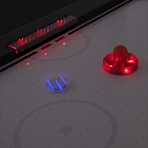 Atomic Top Shelf 7.5’ Air Hockey Table with 120V Motor for Maximum Air Flow, High-Speed PVC Playing Surface for Arcade-Style Play and Multicolor LED Lumen-X Technology to Illuminate Play