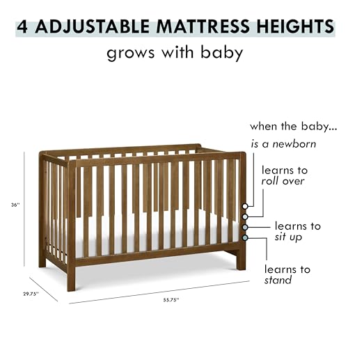 Carter's by DaVinci Colby 4-in-1 Low-Profile Convertible Crib in Walnut, Greenguard Gold Certified