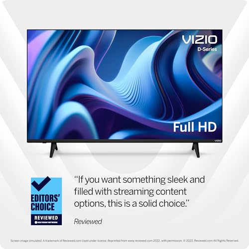 VIZIO 40-inch D-Series Full HD 1080p Smart TV with AMD FreeSync, Apple AirPlay and Chromecast Built-in, Alexa Compatibility, D40f-J09, 2022 Model