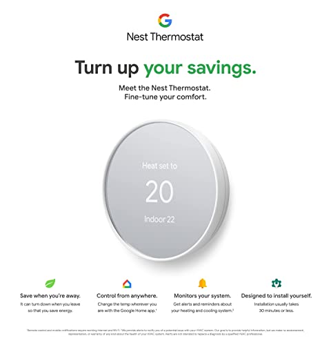 Google Nest Thermostat - Smart Thermostat for Home - Programmable Wifi Thermostat - Charcoal