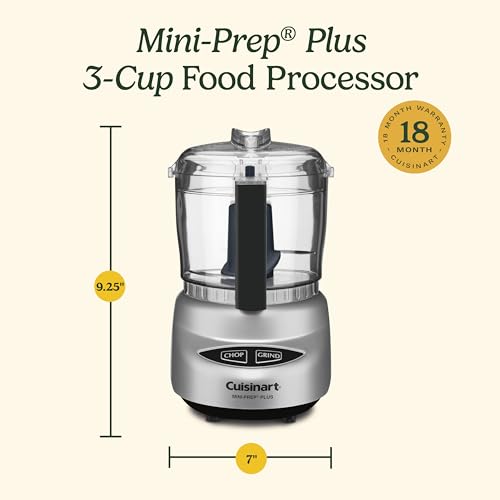 Cuisinart Food Processor, Mini-Prep 3 Cup, 24 oz, Brushed Chrome and Nickel, DLC-2ABC