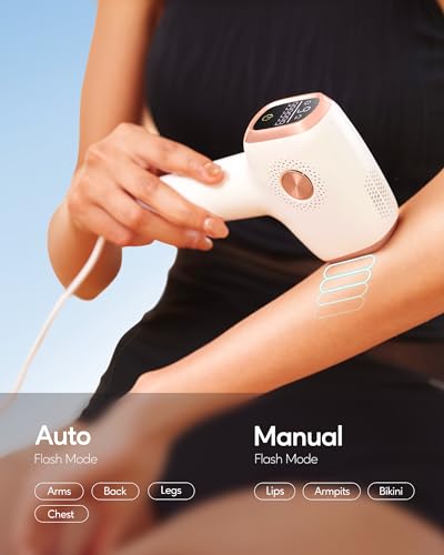 INNZA Laser Hair Removal with Ice Cooling Care Function for Women Permanent,999,999 Flashes Painless IPL Hair Remover, Hair Removal Device for Armpits Legs Arms Bikini Line (1-White)