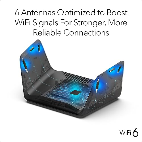 NETGEAR Nighthawk 8-Stream WiFi 6 Router (RAX70) - AX6600 Tri-band Wireless Speed (up to 6.6 Gbps) - Coverage up to 2,500 sq. ft., 40 Devices