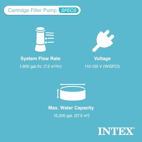 Intex 2500 GPH Swimming Pool Filter Pump with Built-In Timer and Easy-Set Type B Filters For Above Ground Pools Replacement Cartridge