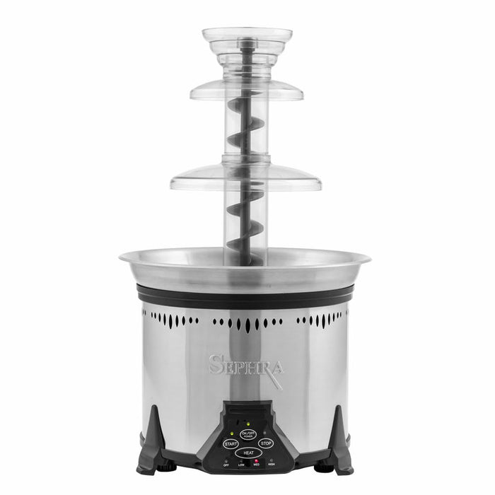 Sephra "Elite" Home Chocolate Fountain. 18", 4 Pin, Removeable Bowl Model. Up to 6lb Chocolate, great for up to 50 guests. Stainless Steel Heated Basin, Not Recommended for Commercial Use.