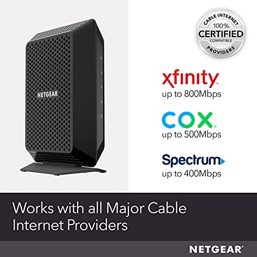 NETGEAR Cable Modem CM700 - Compatible with all Cable Providers incl. Xfinity, Spectrum, Cox | For Cable Plans up to 800Mbps | DOCSIS 3.0| Black