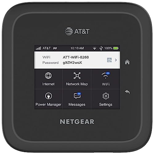 NETGEAR Nighthawk M6 Pro Mobile Hotspot 5G mmWave, 8Gbps, Unlocked, AT&T & T-Mobile, International Roaming, Portable WiFi Device for Travel, 5G Modem Wireless Router (MR6500) (Renewed)