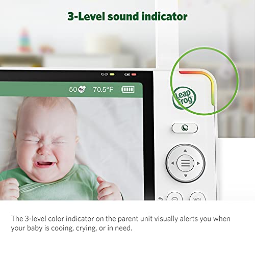 LeapFrog LF920HD Baby Monitor with Camera and Audio, 7" HD LCD Display, Color Day&Night Vision, 360 Pan-tilt, 8XZoom, Night Light, Temp & Humidity Sensor, Up to 1000ft, Secure Transmission No WiFi