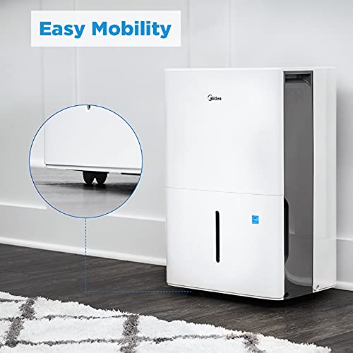 Midea 1,500 Sq. Ft. Energy Star Certified Dehumidifier With Reusable Air Filter 22 Pint - Ideal For Basements, Large & Medium Sized Rooms, And Bathrooms (White)