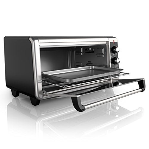 BLACK+DECKER 8-Slice Extra Wide Convection Toaster Oven, TO3250XSB, Fits 9"x13" Oven Pans and 12" Pizza, Stainless Steel/Black