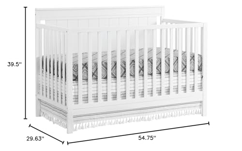 Oxford Baby Lazio 4-in-1 Convertible Baby Crib, Snow White, GreenGuard Gold Certified