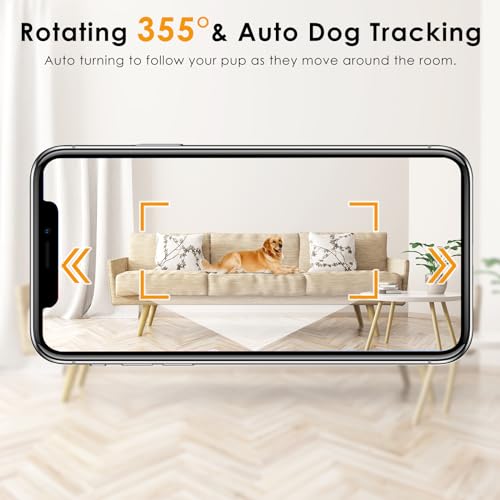 Samrado 2K Pet Camera with Phone App - 360° View, 5G & 2.4G WiFi Two-Way Audio Dog Camera with Treat Dispenser Security Pet Camera for Dogs Remote Pet Monitoring