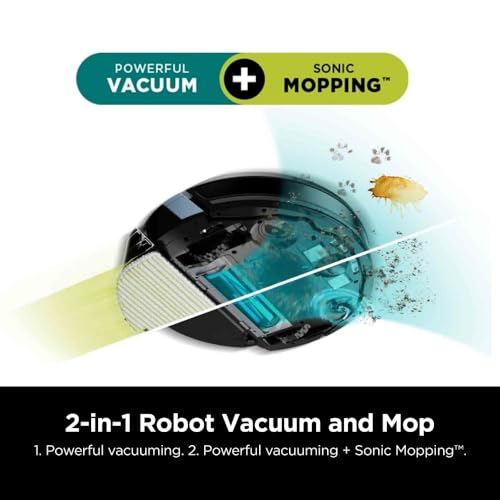 SHARK RV2620WD AI Ultra Robot Vacuum and Mop with Matrix Clean Navigation, CleanEdge Technology, Perfect for Pet Hair, Carpets, Hard Floors, Compatible with Alexa, Black/Mocha