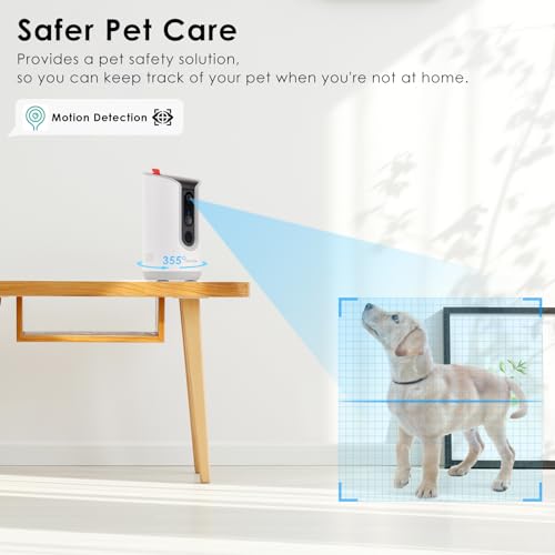 Samrado 2K Pet Camera with Phone App - 360° View, 5G & 2.4G WiFi Two-Way Audio Dog Camera with Treat Dispenser Security Pet Camera for Dogs Remote Pet Monitoring