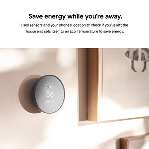 Google Nest Thermostat - Smart Thermostat for Home - Programmable Wifi Thermostat - Charcoal