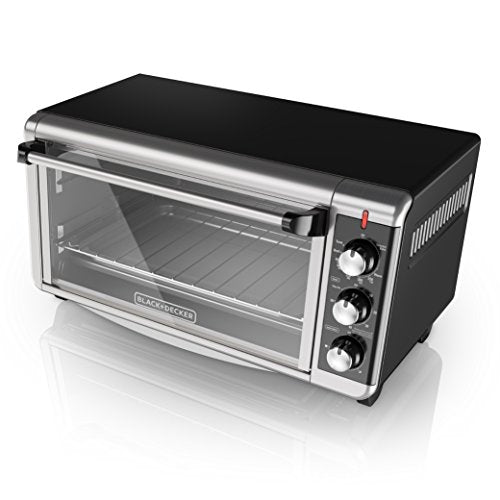 BLACK+DECKER 8-Slice Extra Wide Convection Toaster Oven, TO3250XSB, Fits 9"x13" Oven Pans and 12" Pizza, Stainless Steel/Black