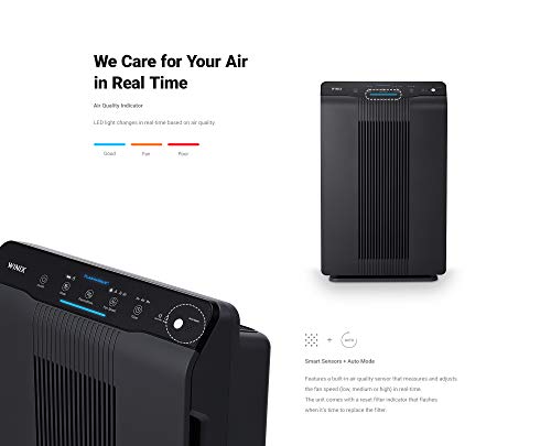 Winix 5500-2 Air Purifier with True HEPA, PlasmaWave and Odor Reducing Washable AOC Carbon Filter Medium