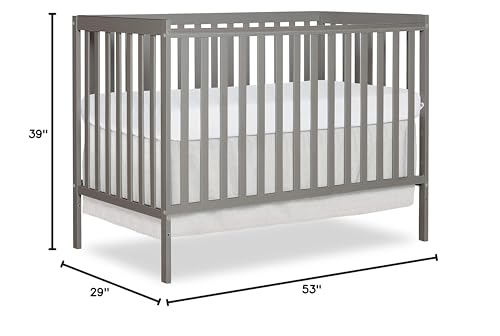 Dream On Me Synergy 5-in-1 Convertible Crib in Cool Grey, Greenguard Gold Certified