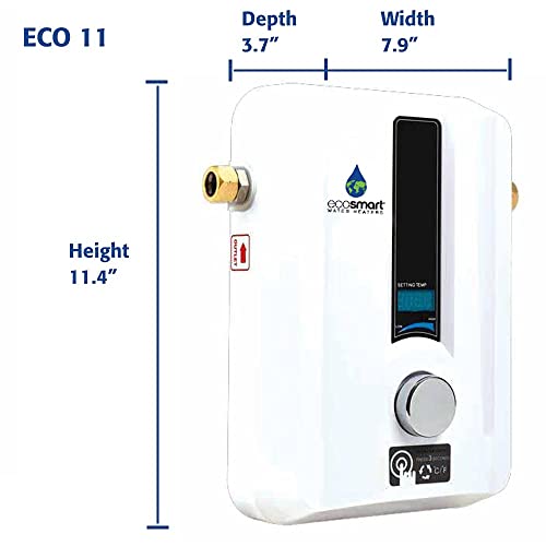 EcoSmart ECO 11 Electric Tankless Water Heater, 13KW at 240 Volts with Patented Self Modulating Technology