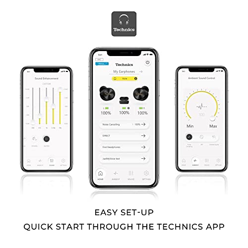 Technics Premium Hi-Fi True Wireless Bluetooth Earbuds with Advanced Noise Cancelling, 3 Device Multipoint Connectivity, Wireless Charging, Hi-Res Audio + Enhanced Calling - EAH-AZ80-S (Silver)