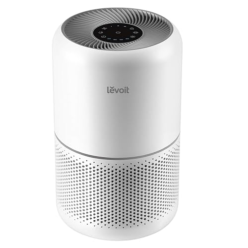 LEVOIT Air Purifier for Home Allergies Pets Hair in Bedroom, Covers Up to 1095 ft² by 45W High Torque Motor, 3-in-1 Filter with HEPA sleep mode, Remove Dust Smoke Pollutants Odor, Core300-P, White