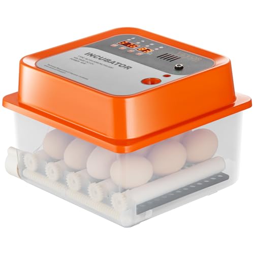 VEVOR NLF64-5280 Incubators for Hatching, Automatic Turner with with Temperature and Humidity Control, 12 Eggs Poultry Hatcher with ABS Transparent Shell for Chicken, Duck, Quail, Blue