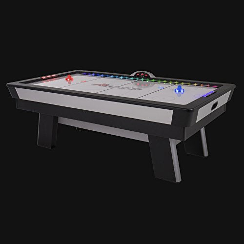 Atomic Top Shelf 7.5’ Air Hockey Table with 120V Motor for Maximum Air Flow, High-Speed PVC Playing Surface for Arcade-Style Play and Multicolor LED Lumen-X Technology to Illuminate Play