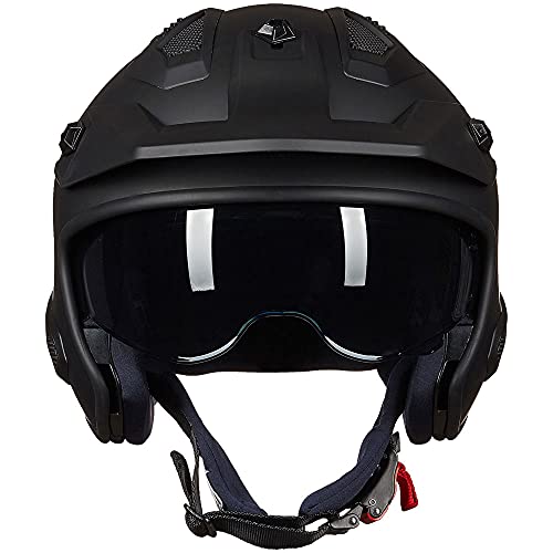 ILM Open Face Motorcycle 3/4 Half Helmet for Dirt Bike Moped ATV UTV Motocross Cruiser Scooter DOT Model 726X (Matte Black,L)