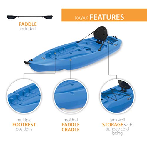 Lifetime Lotus Sit-on-Top Kayak with Paddle, Blue, 8'