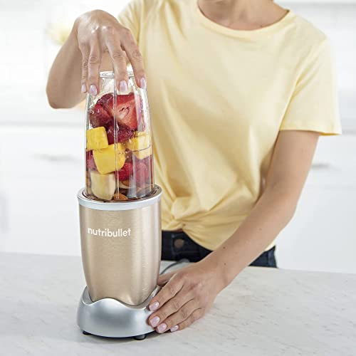 nutribullet Pro 900 Watt Personal Blender - 13-Piece High-Speed Blender/Mixer System, Champagne