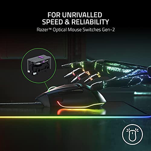 Razer Basilisk V3 Customizable Ergonomic Gaming Mouse: Fastest Gaming Mouse Switch - Chroma RGB Lighting - 26K DPI Optical Sensor -Classic Black