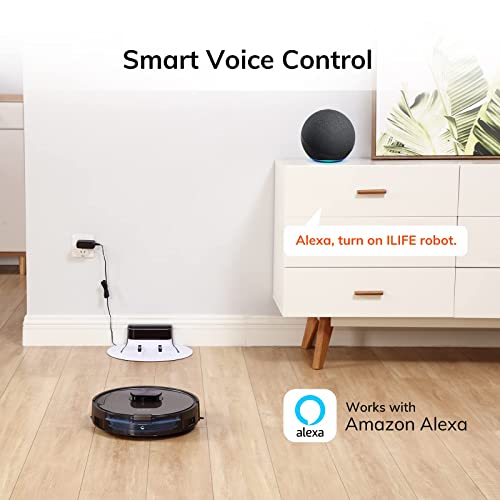 ILIFE A10s Lidar Robot Vacuum, Smart Laser Navigation and Mapping, 2000Pa Strong Suction, Wi-Fi Connected, Multiple-Floor Mapping, 2-in-1 Roller Brush For Hard Floor