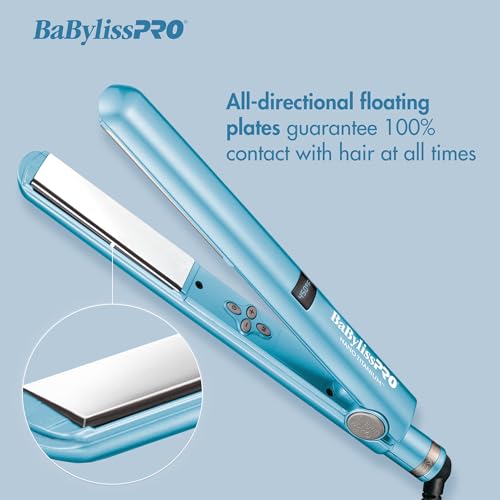 BaBylissPRO Nano Titanium Flat Iron Hair Straightener, 1" Digital Hair Straightener Iron for Professional Salon Results and All Hair Types