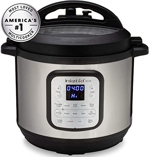 Instant Pot Duo Crisp 11-in-1 Air Fryer and Electric Pressure Cooker Combo with Multicooker Lids that Air Fries, Steams, Slow Cooks, Sautés, Dehydrates, & More, Free App With Over 800 Recipes, 6 Quart