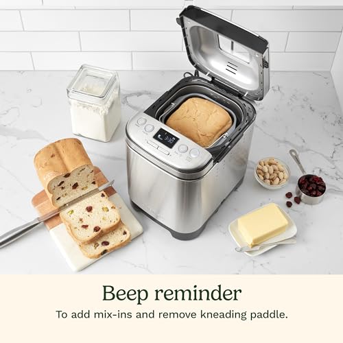 Cuisinart Bread Maker Machine, Compact and Automatic, Customizable Settings, Up to 2lb Loaves, CBK-110P1, Silver,Black