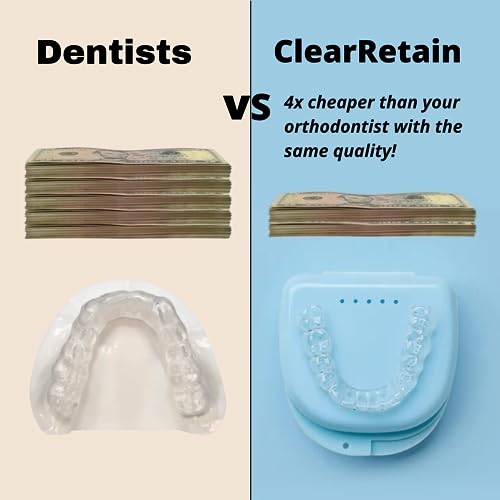 ClearRetain Custom Clear Dental Retainers Upper & Lower Retainers | at Home Kit for Perfect Fit Great for Replacement Retainers | Dental Grade Retainer for Teeth Stability (Upper & Lower)