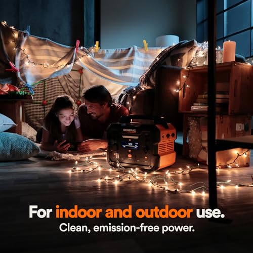 Generac GB1000 1086Wh Portable Power Station with Lithium-Ion NMC - Clean, Emission-Free Power - Fast Solar Charging and Compact Design - Wireless Charging Pad for Camping, RV, Indoor/Outdoor Use